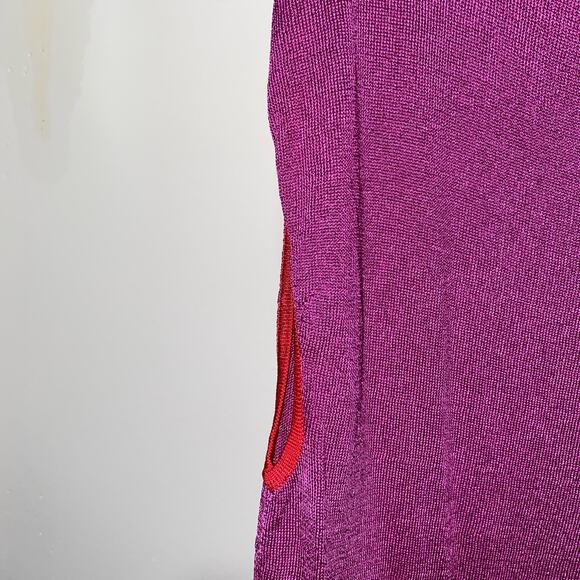 Jones New York Color Block Shell Size Large Purple Tan Red Lightweight Knit Top - Picture 4 of 6
